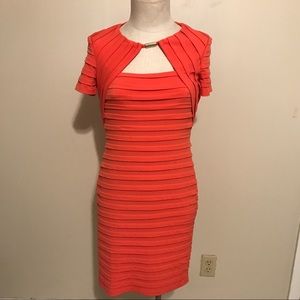 Size 6 Coral/Orange London Times dress fitted